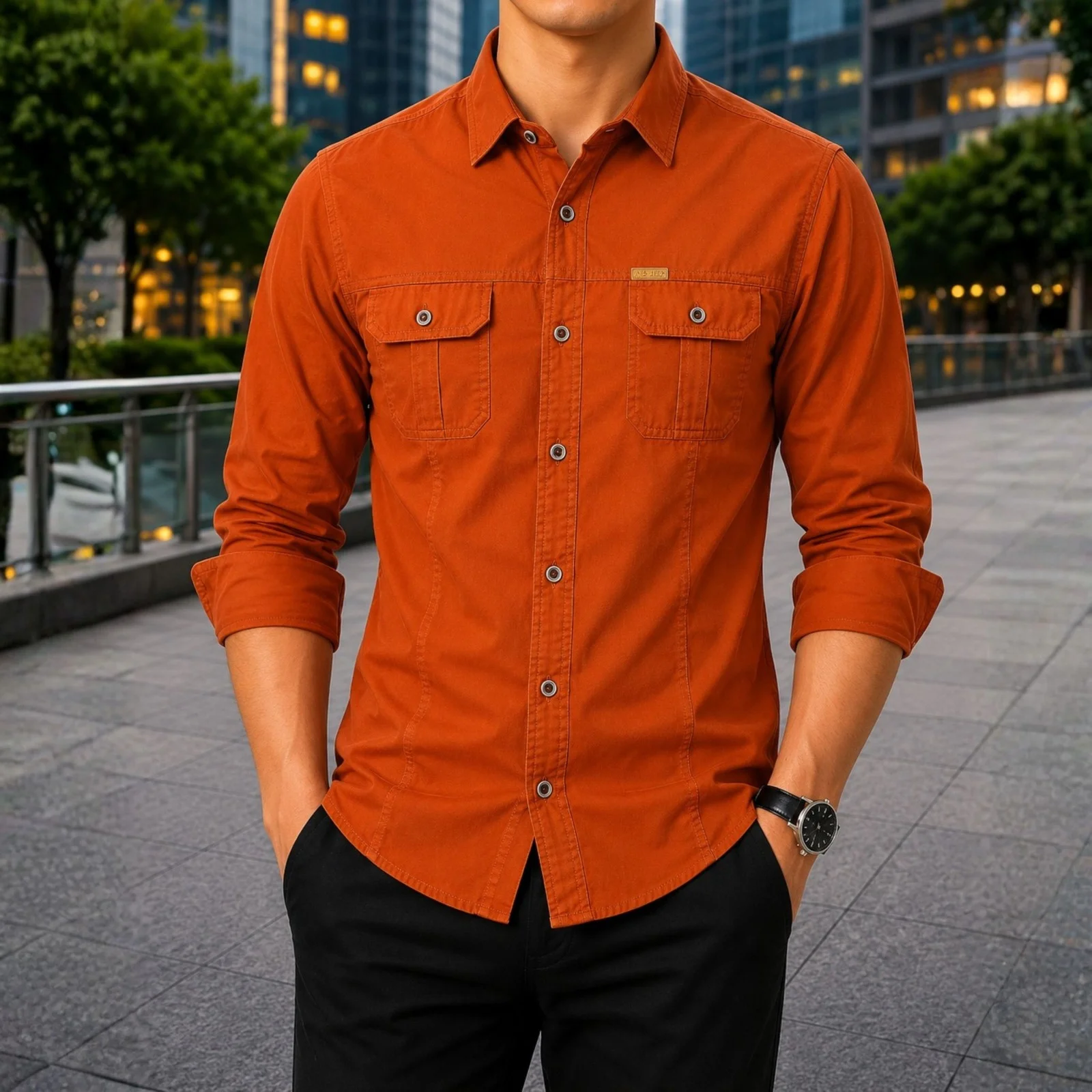 Stylish Full Sleeve Panel Shirt