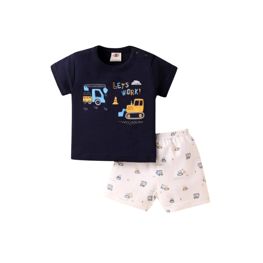 shopify-68c6ee2f34f75-1.png Kids Construction Print T-Shirt & Shorts Set (6 Months – 6 Years) - Image 1