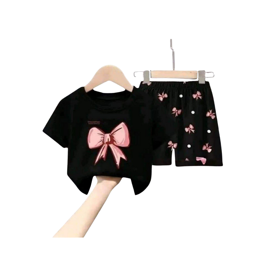 shopify-68c6ee48e38dc-1.png VogueXtra Kids Bow Printed Two-Piece Outfit (6 Months – 6 Years) - Image 1
